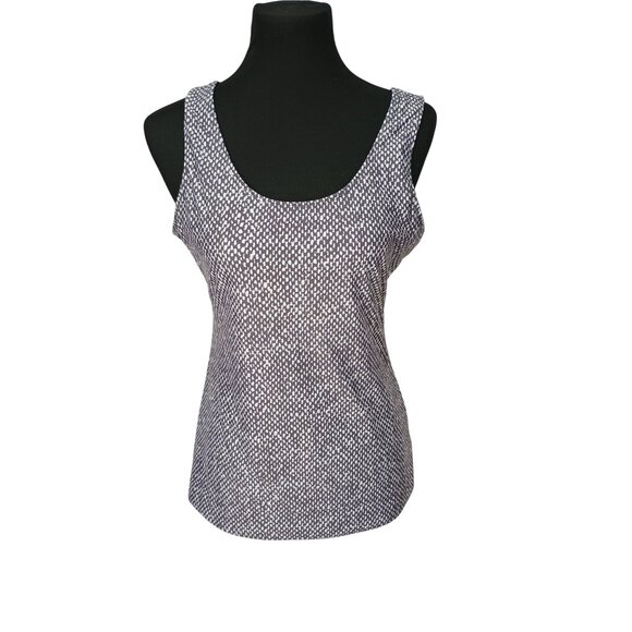 Tapemeasure Womens XL Sleeveless Tank Top Black & White Textured Camisole‎ - Picture 1 of 8